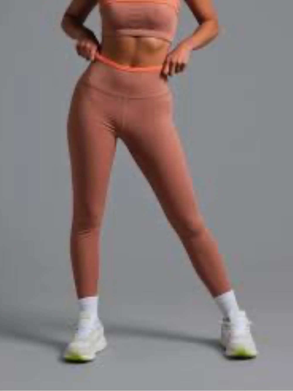MUNICIPAL Women's Finals Legging Mauve with coral detailing
